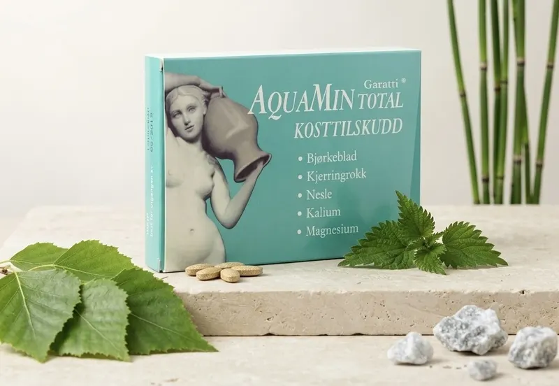 Aquamin Total med bjørkeblad og tabletter